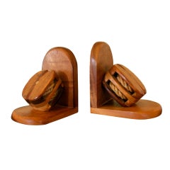 Vintage Nautical Pulley Bookends