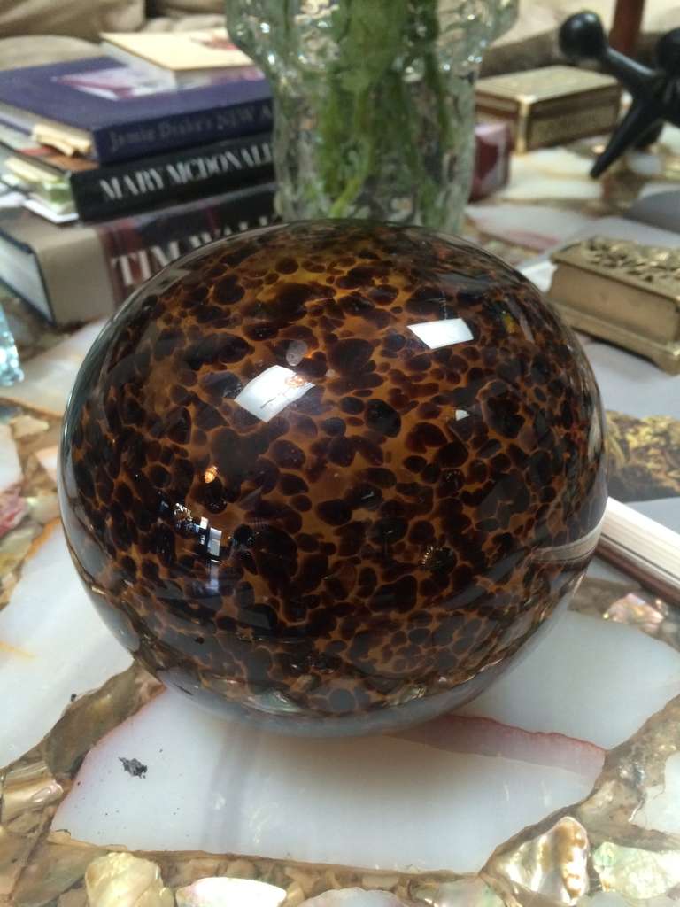 "Leopard" large glass paper weight