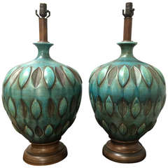 Monumental Verde Green Ceramic lamps