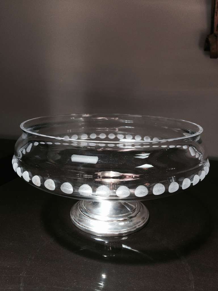 Crystal Fruit Bowl with Sterling Silver Base