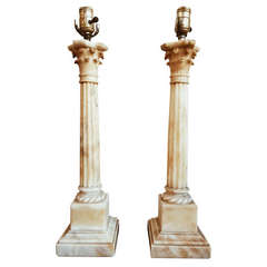 Pair of Alabaster Table Lamps