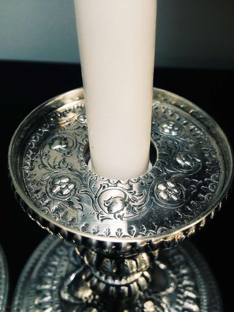 Pair of Sterling Silver Candlesticks 2