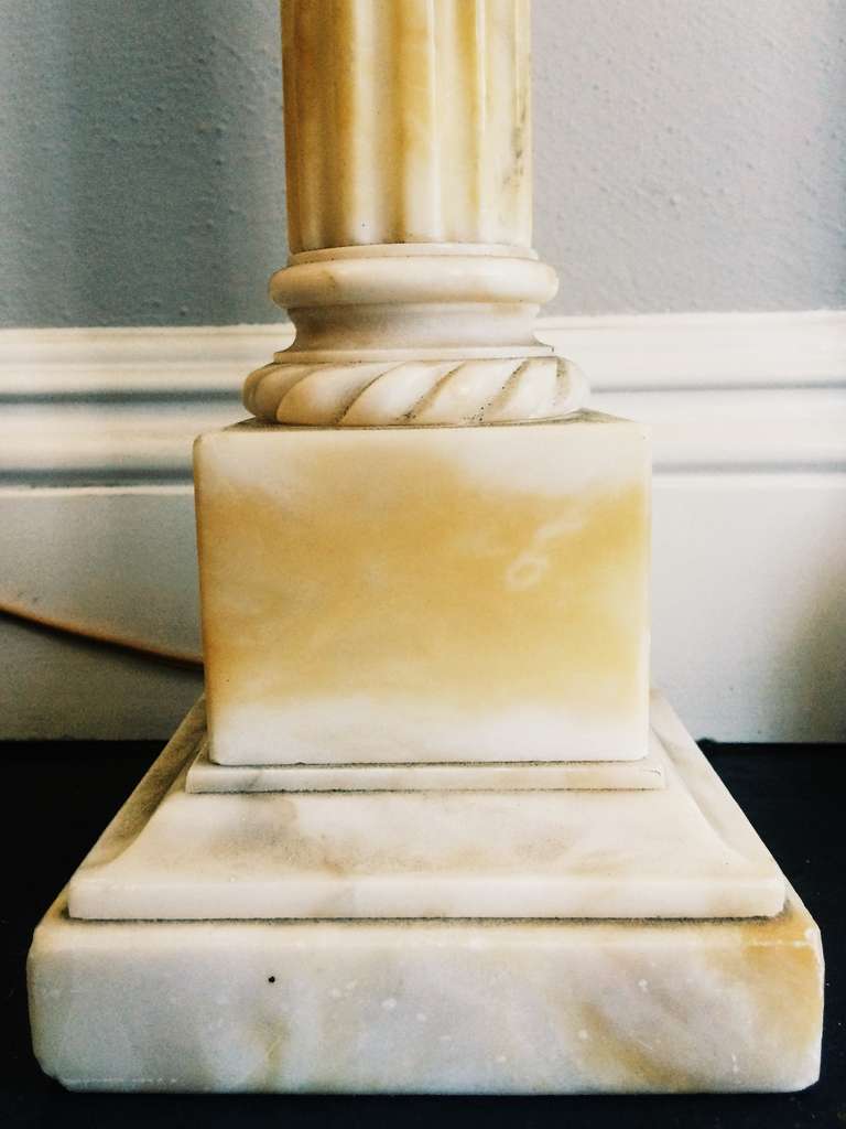 20th Century Pair of Alabaster Table Lamps