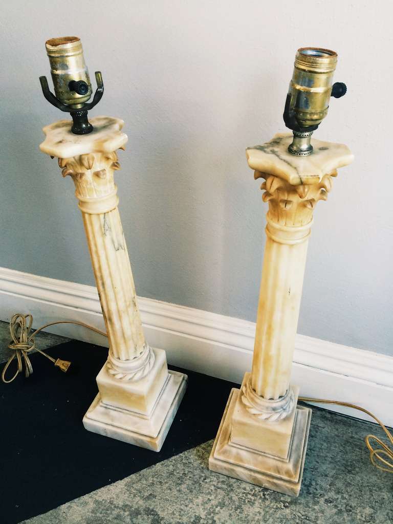 Pair of Alabaster Table Lamps 1