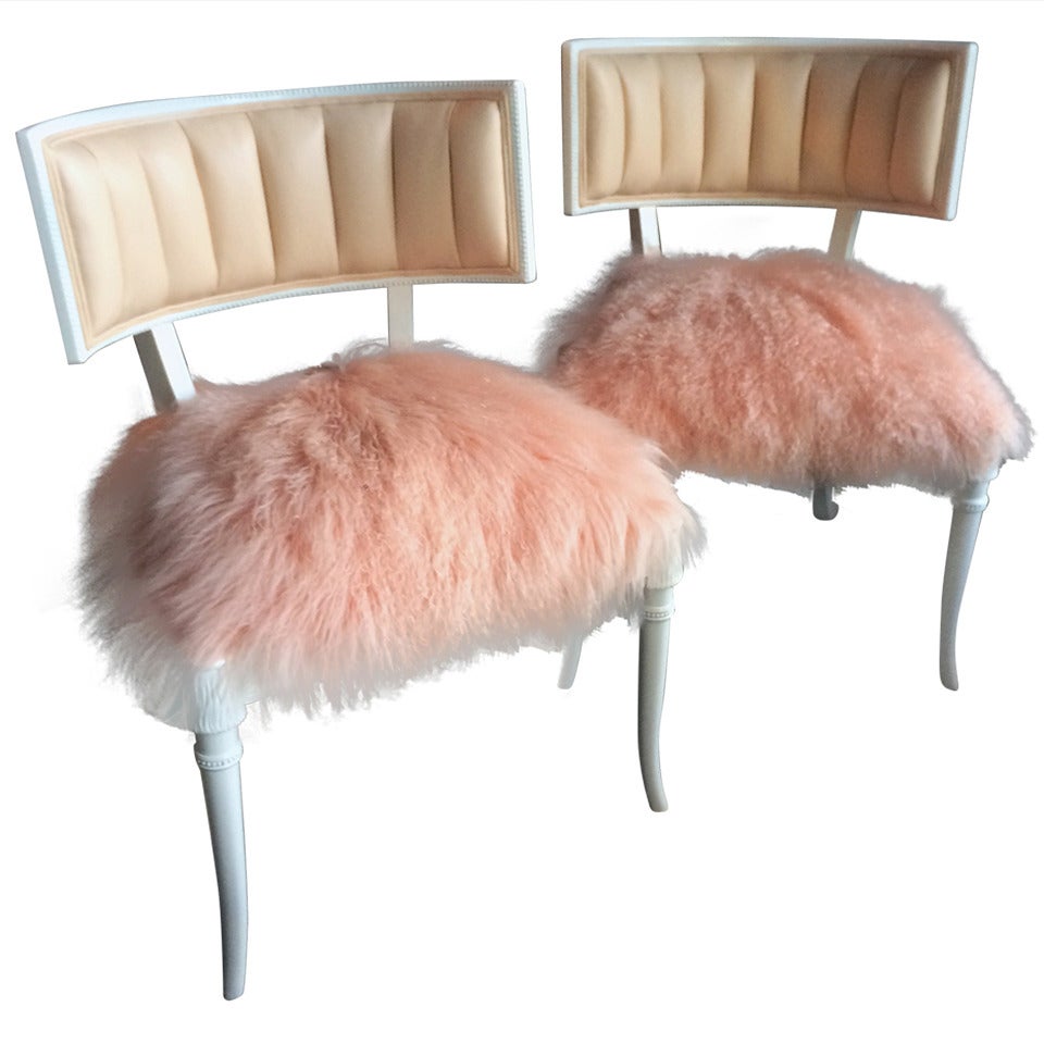 Pair Of Very Glam Newly Restored Grosfeld House Chairs