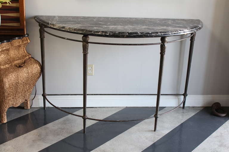 Beautifully crafted wrought Iron Demi lune console table