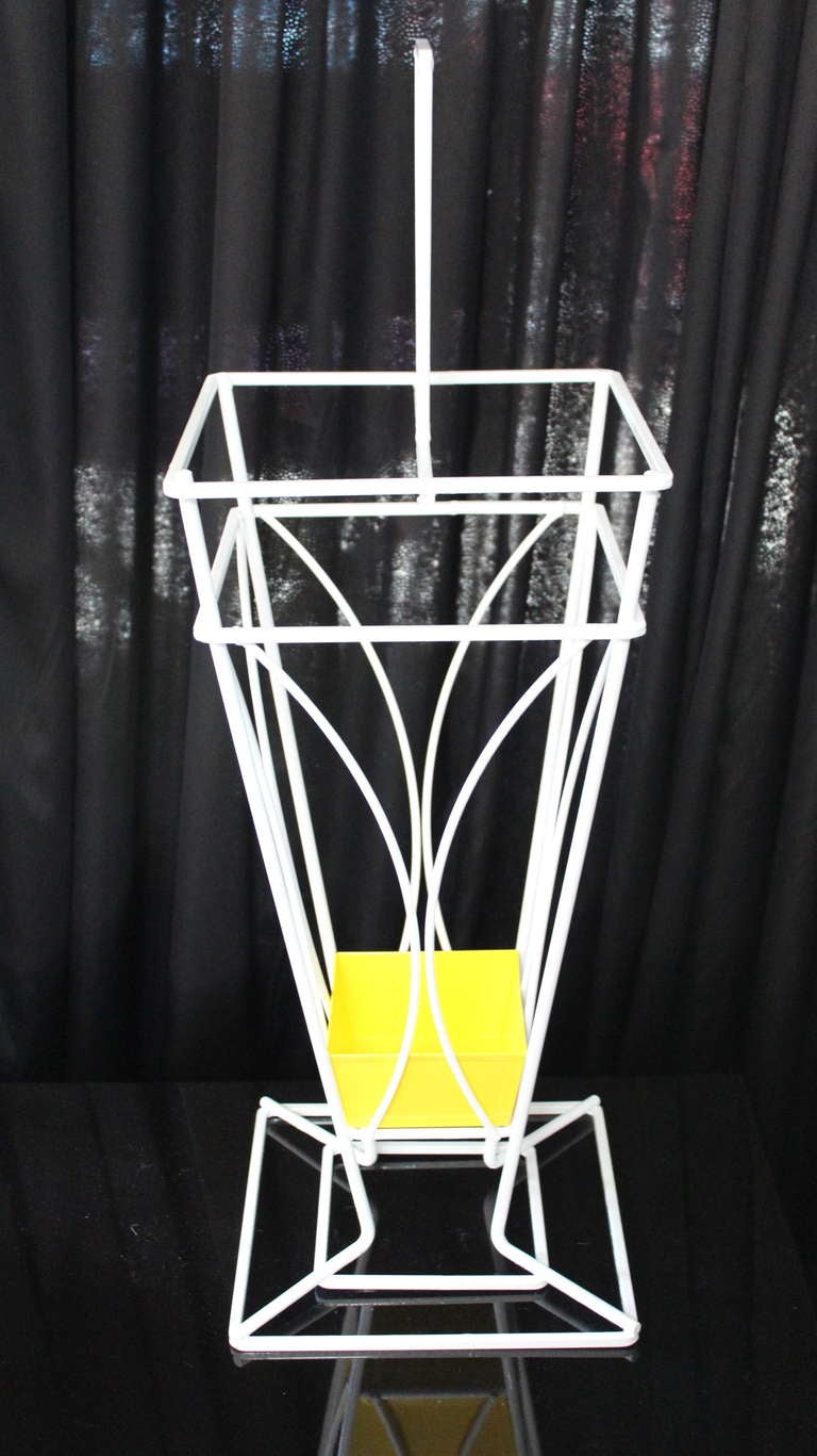 Mid-Century Modern Art Deco style metal umbrella stand