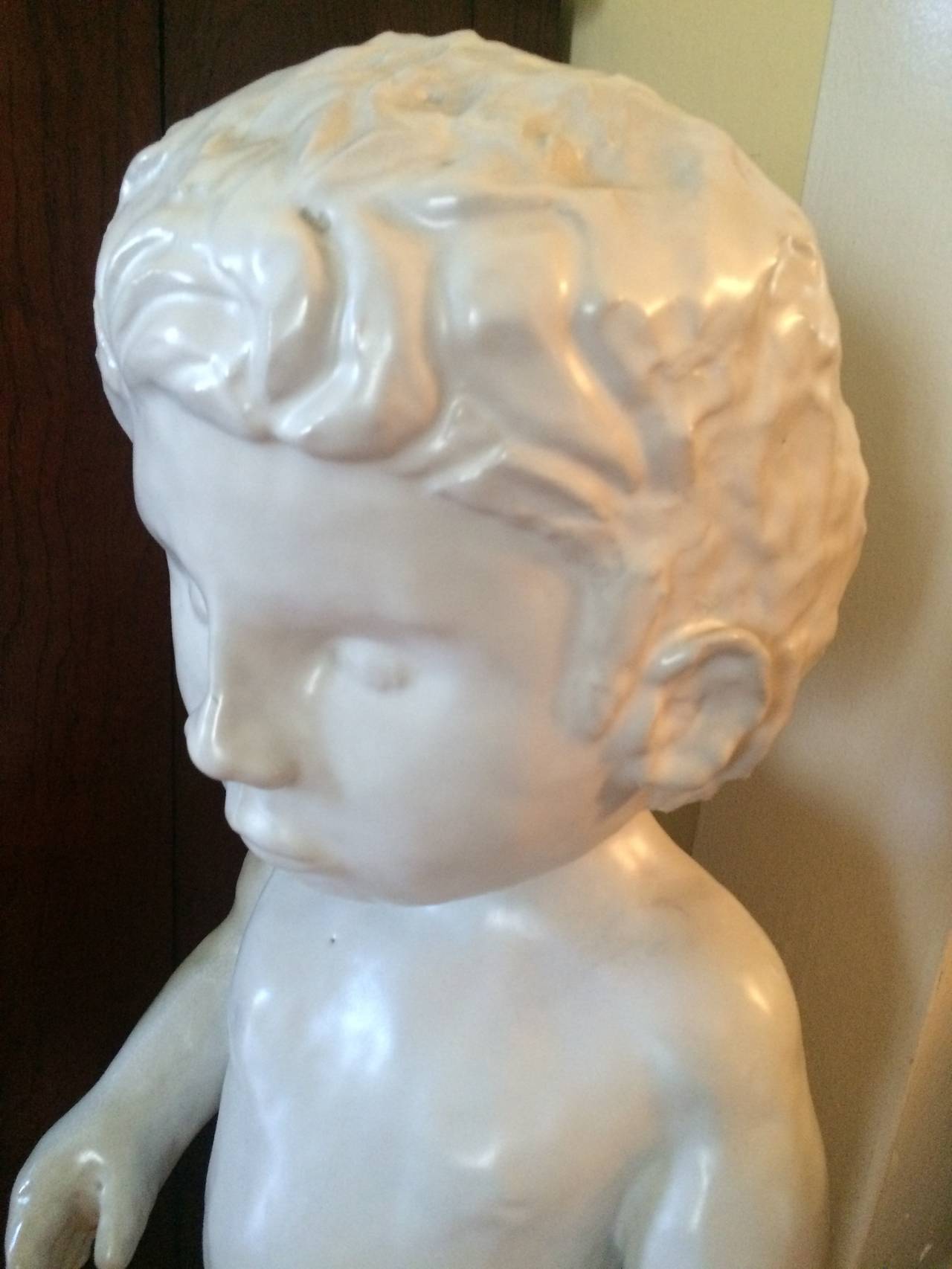 Hand-Crafted Porcelain Figure of a Boy For Sale