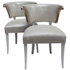 Pair of Grosfeld House Klismos Chairs 3
