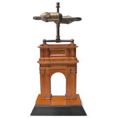 Rare L'Arc de Triomphe wood table lamp