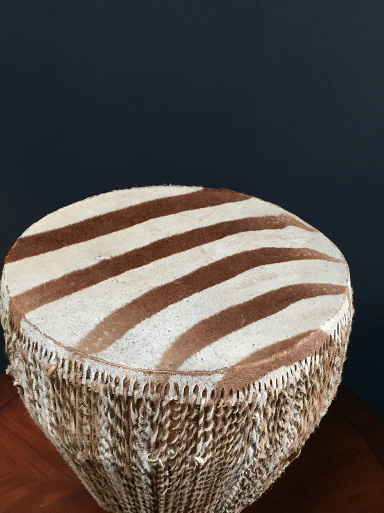 South African Zebra Skin Drum or Table