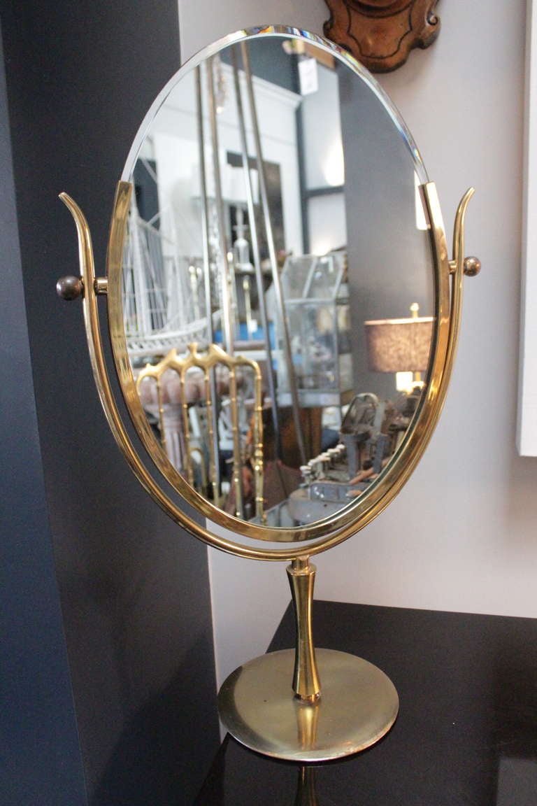 Charles Hollis Jones Brass Wishbone Mirror