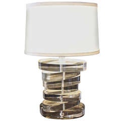 Stacked Lucite Table Lamp