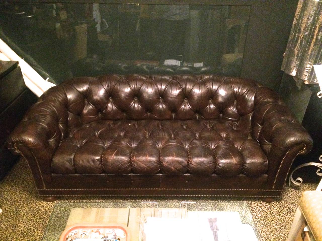 Chesterfield sofa with the perfect amount of wear - beautiful patina.  Great for any room - add a masculine flair.