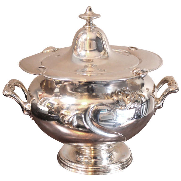 Silver Plate Art Nouveau Tureen at 1stdibs