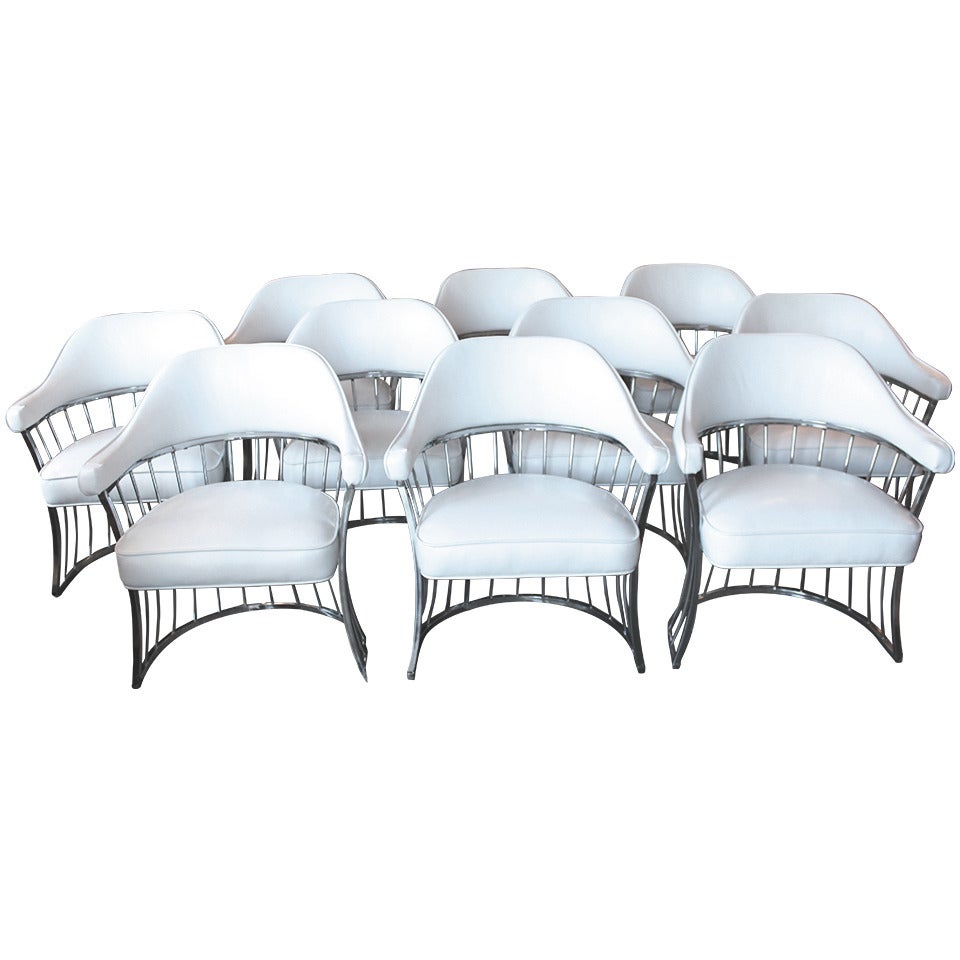 10 Modern Chrome/White Chairs