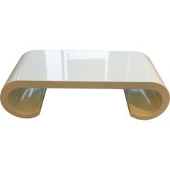 Soft Yellow Coffee Table in the Manner of Karl Springer 12