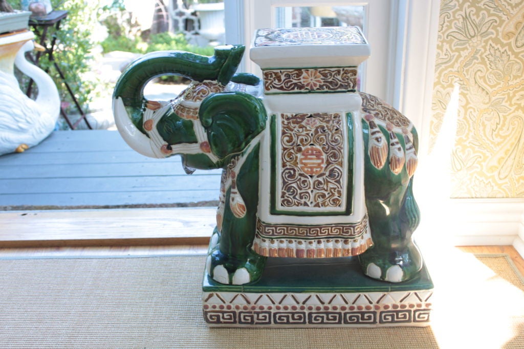 20th Century Pair large Ceramic Elephant stools