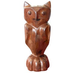 Mahogany owl sculpture