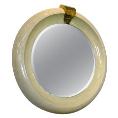Monumental Bone Veneer Mirror in the style of Karl Springer