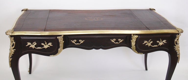 1940's Ebonized Louis XV Style Bureau Plat