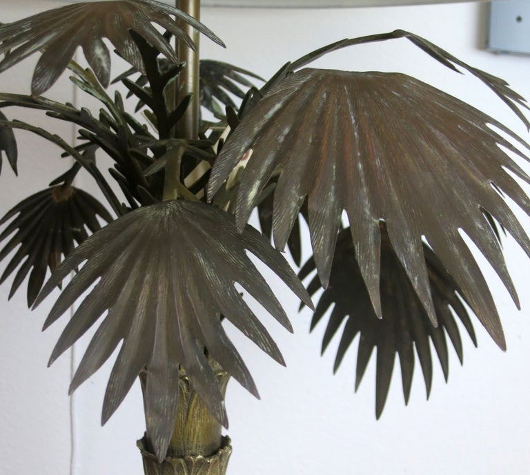 Pair of Vintage Bronze Palm Tree Lamps at 1stDibs