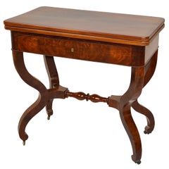 Mesa de cartas fina Louis Philippe