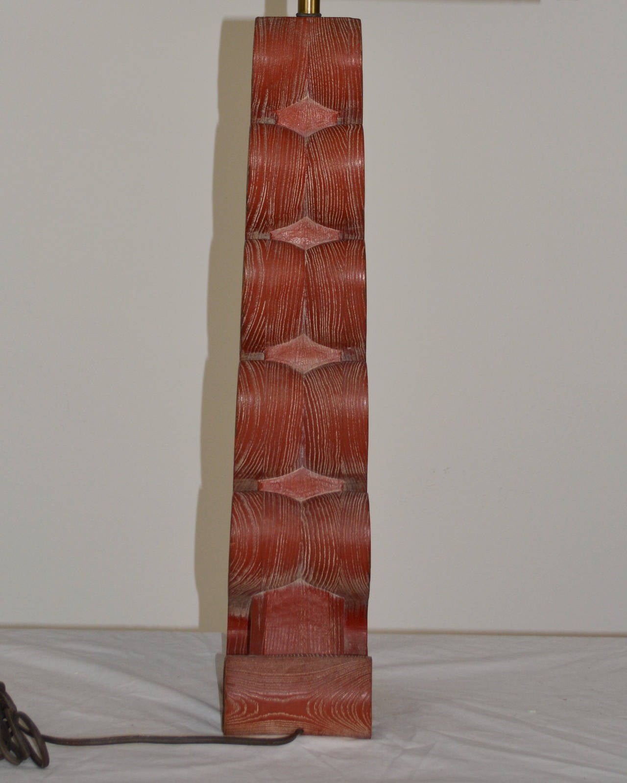 Wood Sculptural Mid-Century Modern Lamp For Sale