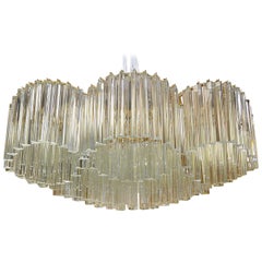 Sculptural Mid-Century Murano Crystal Chandelier by Camer