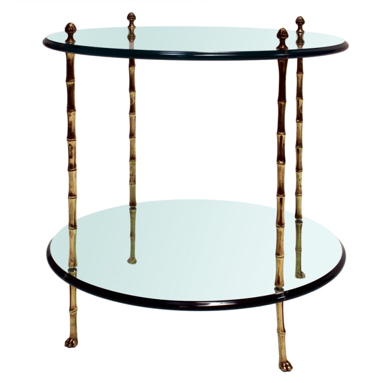 Jansen Faux Bamboo Side Table For Sale at 1stdibs