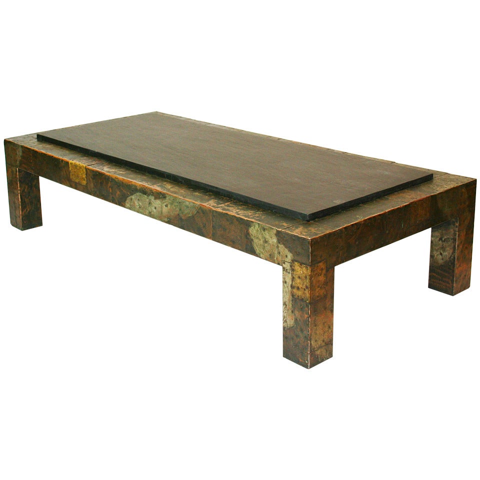 Large Paul Evans Patchwork and Slate Coffee Table
