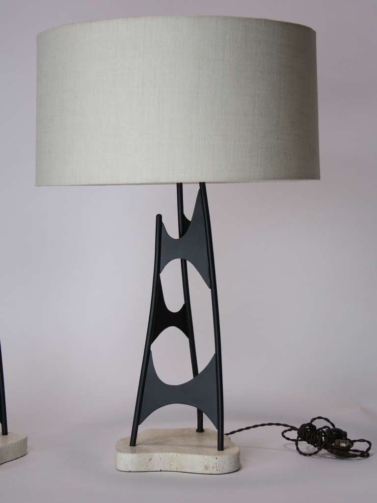 Pair of Custom Sculptural Table Lamps in the Style of Mauricio Tempestini In Excellent Condition In Palm Springs, CA