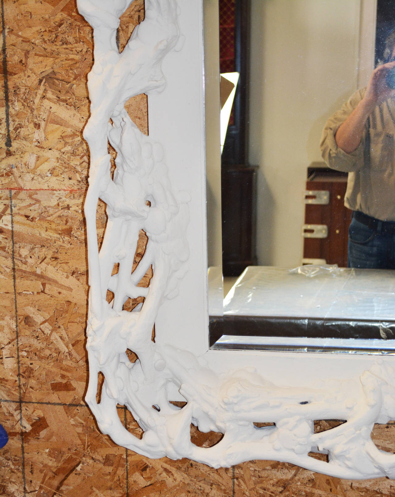 Large Faux Bois Mirror In Good Condition For Sale In Palm Springs, CA