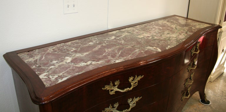 20th Century Hollywood Regency Louis XV Style Double Dresser For Sale