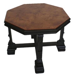 Swedish Grace Period Table with Ebonized Carved Base