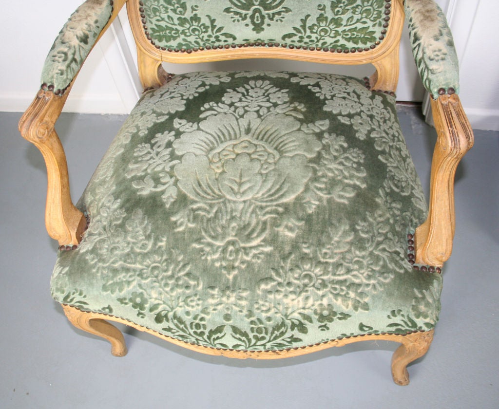 Upholstery Pair of Louis XV Style Fauteuils For Sale