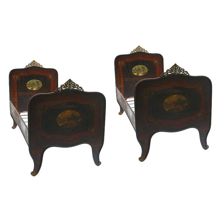Pair  of Italian Tole Beds