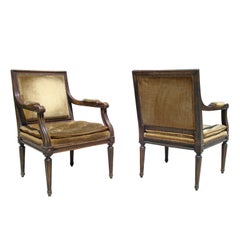 Paire de Fauteuils de Style Louis XVI