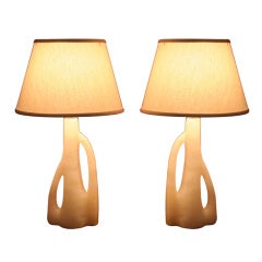 Pair of Small Scale Alabaster Lamps