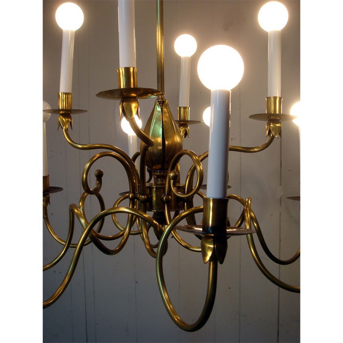 American Bronze Modernist Chandelier