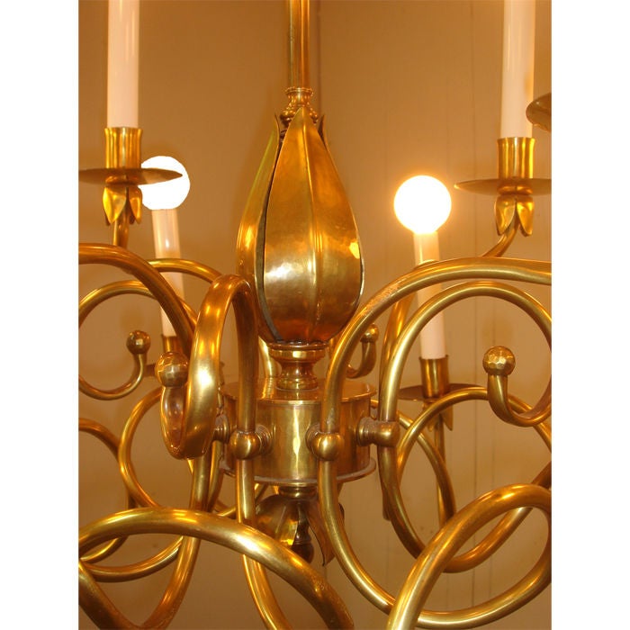 Bronze Modernist Chandelier In Good Condition In Palm Springs, CA