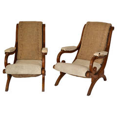 Antique Pair of 19th Century Campeche Chairs