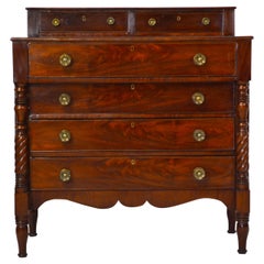 Antique Classical Mahogany Chest with Columns