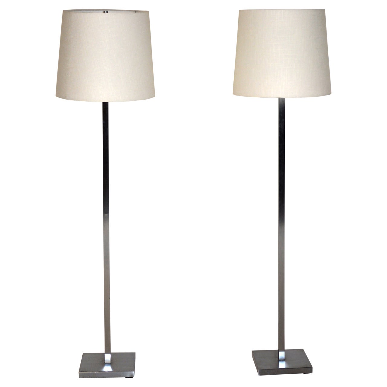 Pair of Mid-Century Aluminum Floor Lamps