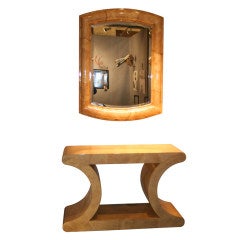 Parchment "JMF" Console and Mirror