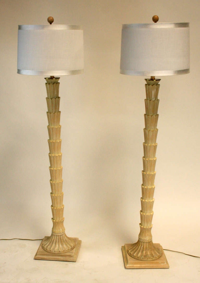 Pair of Faux Palm Tree Floor Lamps