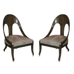 Pair of Michael Taylor for Baker Furniture Slipper Chairs