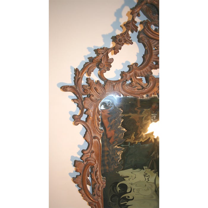 Italian Chippendale Style Carved Mirror In Good Condition For Sale In Palm Springs, CA