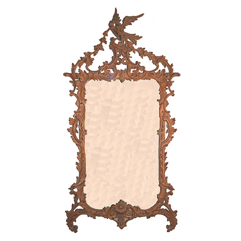 Italian Chippendale Style Carved Mirror For Sale