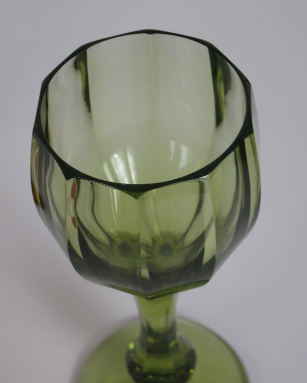 Mid-Century Modern Set of Four Moser Glass Goblets For Sale